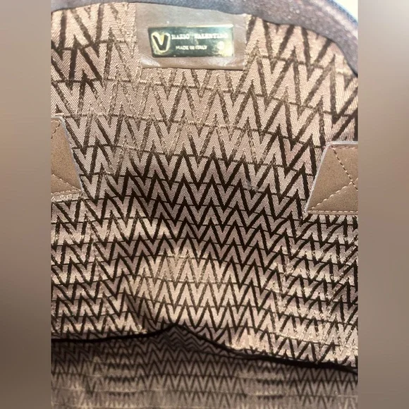 Mario Valentino Soft PVC Monogram Foldable Overnight Travel Tote Bag - Picture 10 of 13